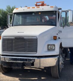 1995 FL-80 Sterling B-7 Post Driver Truck with Pressure Digger, Remote Drive Tandem Axle